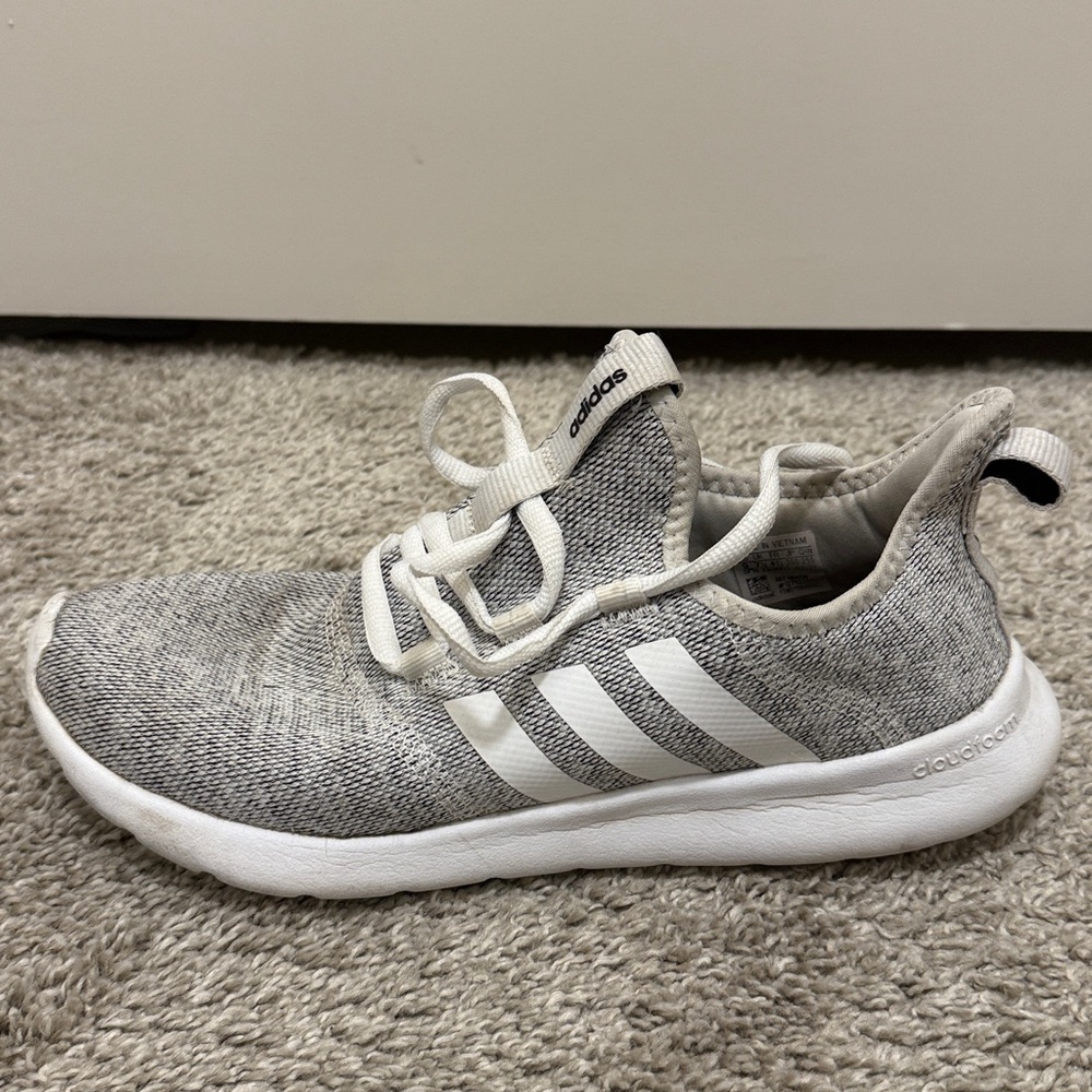 Adidas Gray and White Knit Sneakers